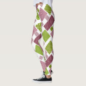 Leggings Patchwork brun vert pois dos blanc (Gauche)