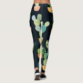 Leggings Patchwork Cactus Plantes Motif sans couture (Dos)