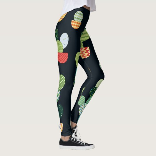 Leggings Patchwork Cactus Plantes Motif sans couture (Droite)