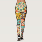 Leggings Patchwork coloré Islam Motifs Carrelage (Dos)