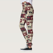 Leggings Patchwork croisé rustique | Folk Holiday Motif (Gauche)