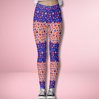 Leggings Patchwork de cœur coloré Decora Kawaii Harajuku