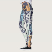 Leggings Patchwork de surf : grunge vintage motif (Gauche)