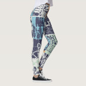 Leggings Patchwork de surf : grunge vintage motif (Droite)