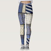 Leggings Patchwork Denim bleu (Devant)