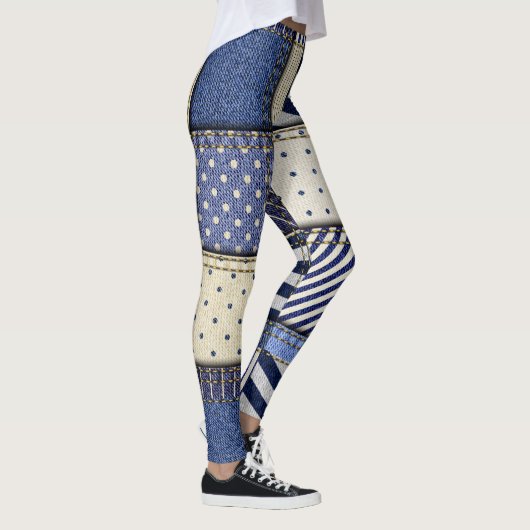 Leggings Patchwork Denim bleu (Droite)