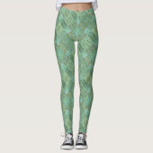 Leggings Patchwork Eau tropicale Boho Chic Aquamarine (Devant)
