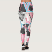 Leggings Patchwork flamingo tropical, motif de palmier. (Dos)