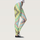 Leggings Patchwork folk décoration rétro jaune brillant (Droite)