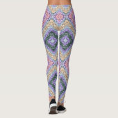 Leggings Patchwork folk rétro décoration ornementale violet (Dos)