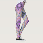 Leggings Patchwork folk rétro décoration ornementale violet (Droite)