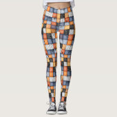 Leggings Patchwork Halloween avec Toiles d'Araignées (Devant)