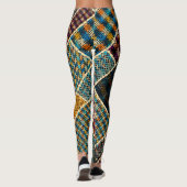 Leggings Patchwork indien : Imitation Toile Texturée. (Dos)