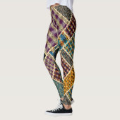 Leggings Patchwork indien : Imitation Toile Texturée. (Gauche)