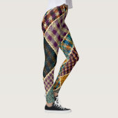 Leggings Patchwork indien : Imitation Toile Texturée. (Droite)