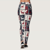 Leggings Patchwork nordique de Noël | Rennes (Dos)