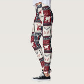 Leggings Patchwork nordique de Noël | Rennes (Gauche)