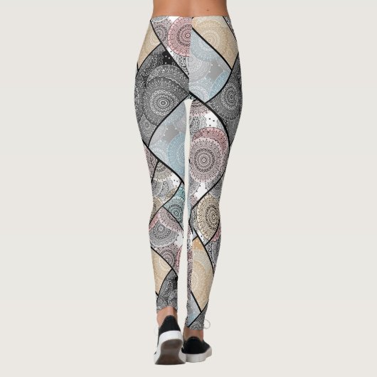 Leggings Patchwork quilt céramique cercles mandala pâte (Dos)