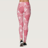 Leggings Patchwork rouge et blanc rustique (Dos)