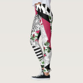 Leggings patchwork rouge, populaire, patchwork lancer oreil (Gauche)