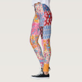 Leggings Patchwork sans couture, motif en tissu mignon. (Gauche)