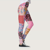 Leggings Patchwork sans couture, motif en tissu mignon. (Droite)