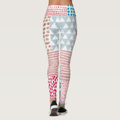 Leggings Patchwork Style mignon Motif Doodé (Dos)