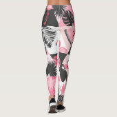 Leggings Patchwork Tropical : Flamant rose Watermelon Seaml (Dos)