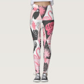 Leggings Patchwork Tropical : Flamant rose Watermelon Seaml (Devant)
