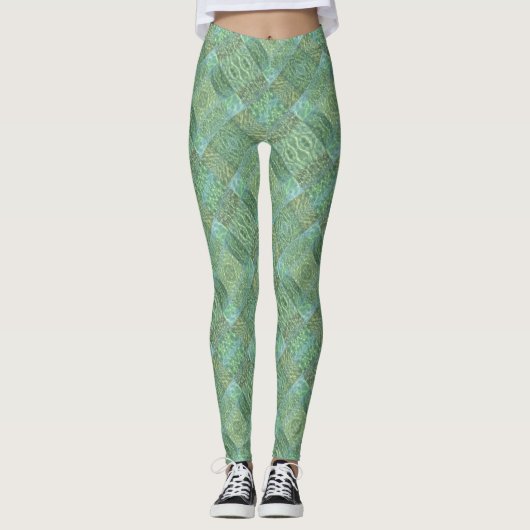 Leggings Patchwork Tropical Waters Boho Chic (Devant)