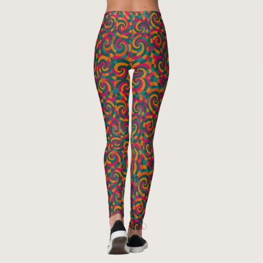 Leggings Patchwork Vortex rétro | Psychedelia reconstruite (Dos)