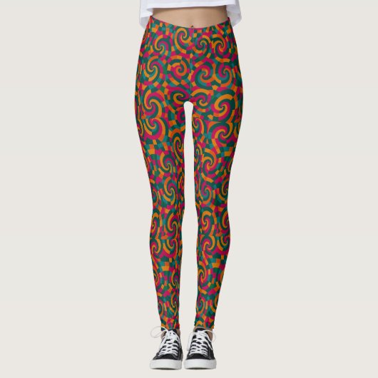 Leggings Patchwork Vortex rétro | Psychedelia reconstruite (Devant)