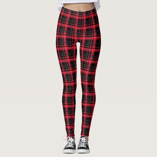 Leggings Pâte rayée en tartan à damiers plaid transparent (Devant)