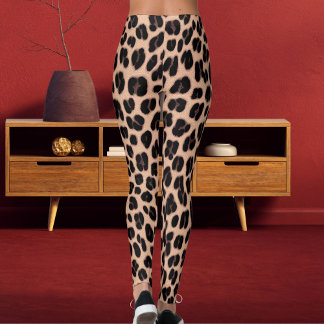 Leggings Patel Grey Orange Dark Brown Safari Leopard Print