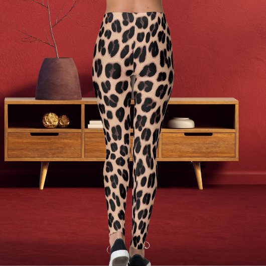 Leggings Patel Grey Orange Dark Brown Safari Leopard Print