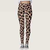 Leggings Patel Grey Orange Dark Brown Safari Leopard Print (Devant)
