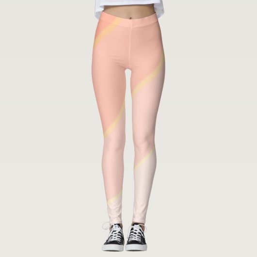 Leggings Pâtel motif de wirl ombre Peach (Devant)