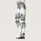 Leggings Pâtes blanches en dentelle noire Faux (Gauche)