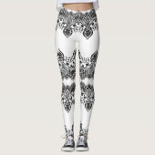 Leggings Pâtes blanches en dentelle noire Faux (Devant)