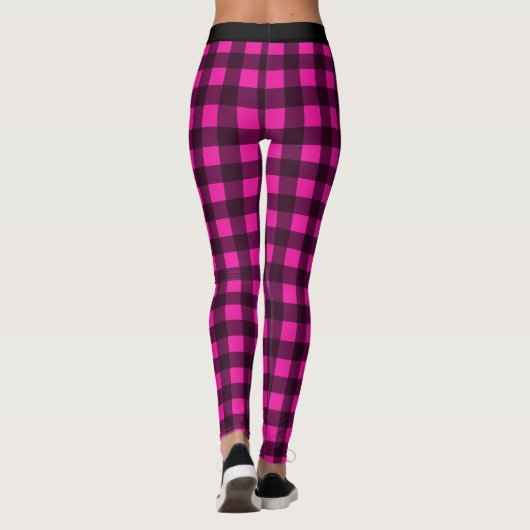 Leggings Pâtes de buffle à coques noir et rose (Dos)