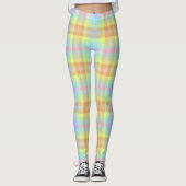 Leggings Pâtes Plaid Pastel Arc-en-ciel (Devant)