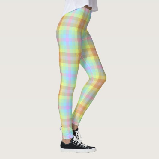 Leggings Pâtes Plaid Pastel Arc-en-ciel (Droite)