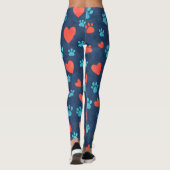 Leggings Pâtes pour animaux de compagnie mignonnes & Coeurs (Dos)