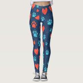 Leggings Pâtes pour animaux de compagnie mignonnes & Coeurs (Devant)
