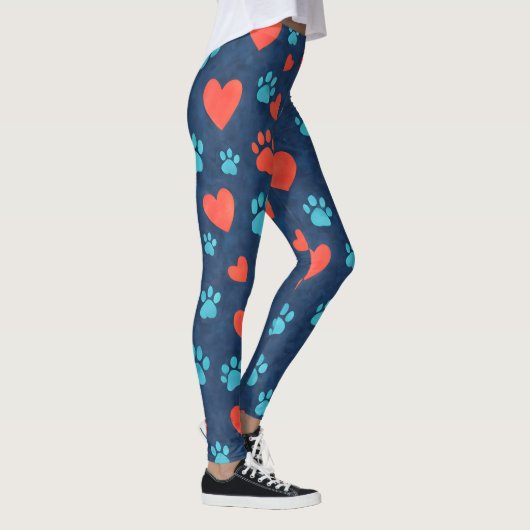 Leggings Pâtes pour animaux de compagnie mignonnes & Coeurs (Droite)