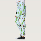 Leggings Patinage de pingouin de Noël et pêcheur d'ours (Gauche)