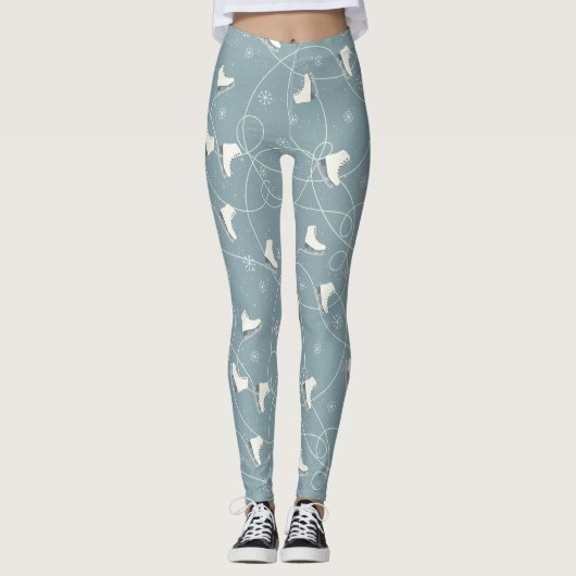 Leggings Patins à glace et flocons de neige (Devant)