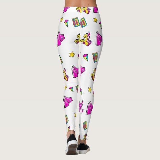 Leggings Patins rose et blanc (Dos)