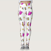 Leggings Patins rose et blanc (Devant)