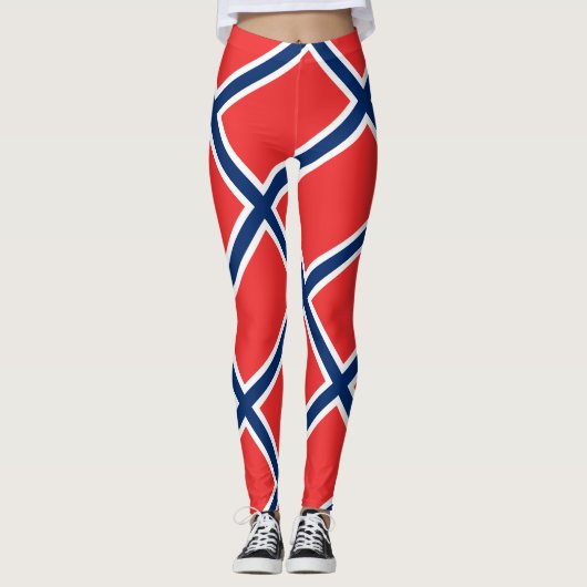 Leggings Patriotique norvégien de drapeau de la Norvège (Devant)